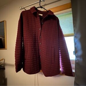 Madewell Burgundy Lightweight Shirt Jacket Quilted